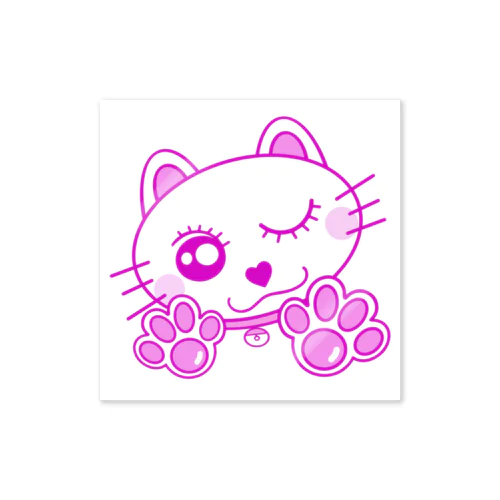 ピンク/ネコ/肉球 Sticker