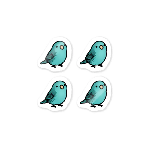  Chubby Bird サザナミインコ　ターコイズ　 Sticker