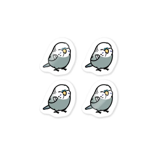 Chubby Bird 大型セキセイインコ　グレー　 Sticker