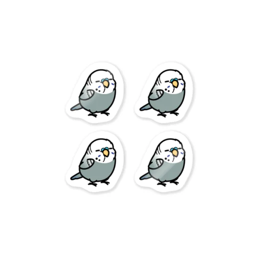 Chubby Bird 大型セキセイインコ　グレー　 ステッカー