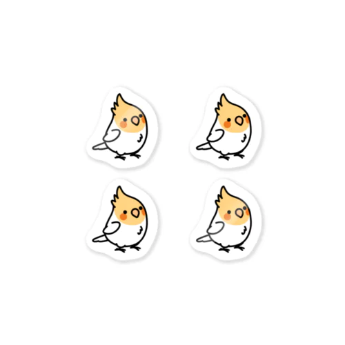 Chubby Bird オカメインコ　ルチノー　 Sticker