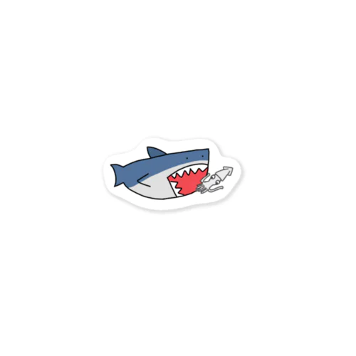 サメとイカ ～Shark and squid～ Sticker