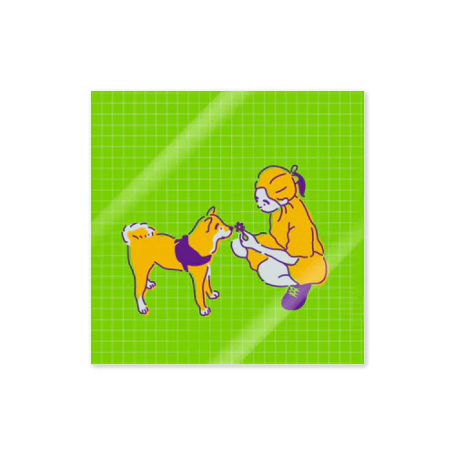 柴犬ポップライフ_4 ステッカー