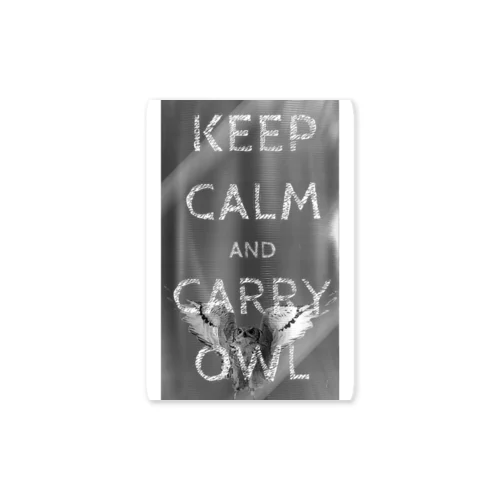 Keep calm and carry owl ステッカー