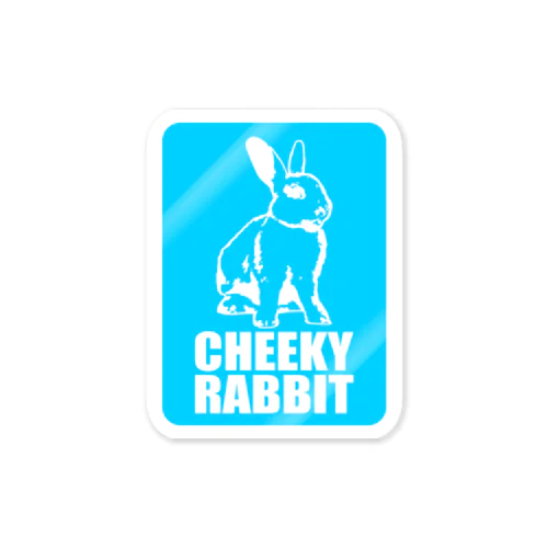 CR003_CheekyRabbit_blue Sticker