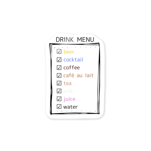 DRINK MENU ステッカー