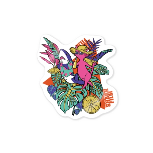 サメと猫のバカンス Sticker