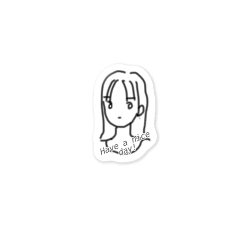 Have a nice day!!! ロングヘアな彼女 Sticker