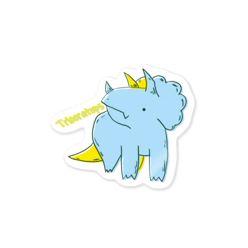 トリケラトプス好きのトリケラちゃんpopカラー Sticker
