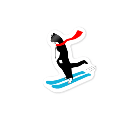 スキー猫 ステッカー
