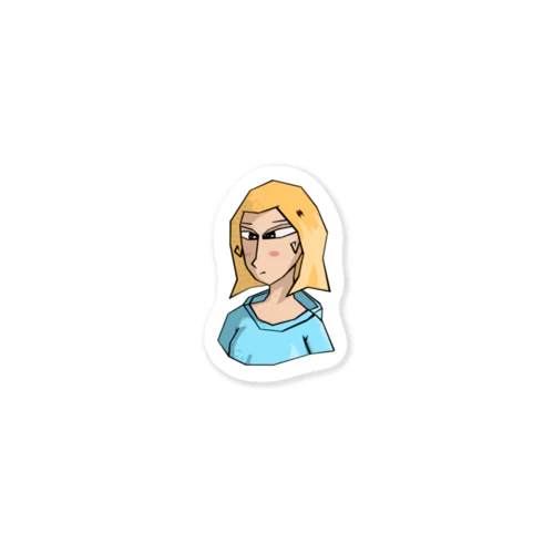 Lady in a Blue Hoodie Sticker