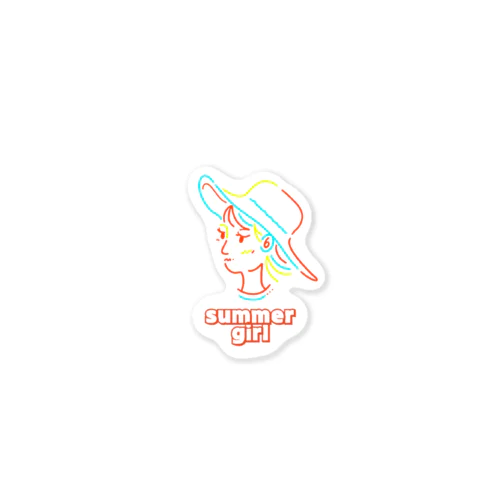 summer girl ステッカー Sticker