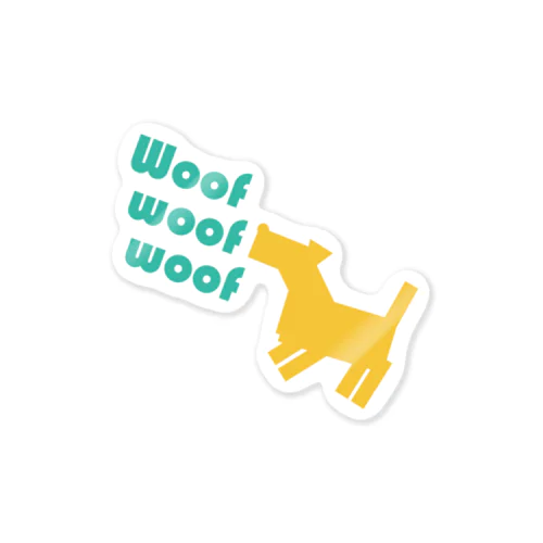 シルエットドッグ_Woof Woof Woof ステッカー