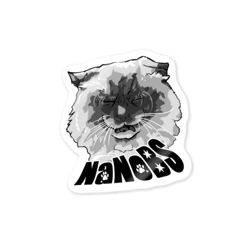 BLACK FACE CAT is super monochrome Sticker