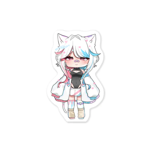 【エラー品】ミニ野ラ猫。ステッカー Sticker