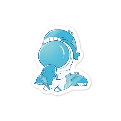 クジラと宇宙飛行士 Sticker