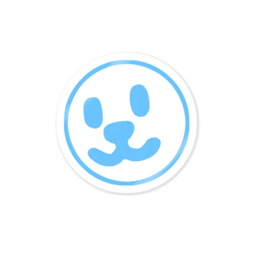 Smile Face Blue Line Sticker