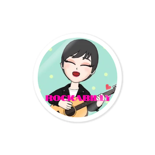 ロカビリーちゃん（グリーン） Sticker