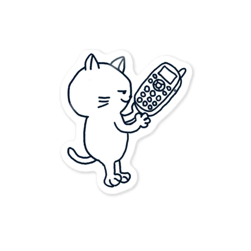 ガラケー猫 ステッカー