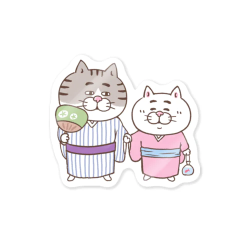 浴衣にゃんこ Sticker