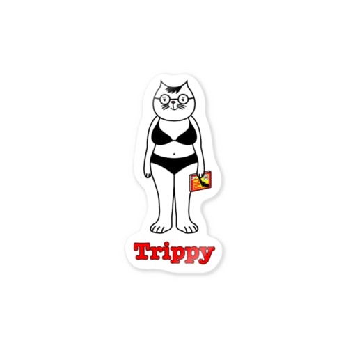 旅する猫ちゃん、トリッピー ( 水着バージョン） Sticker