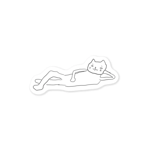 寝転がり煽り猫 Sticker