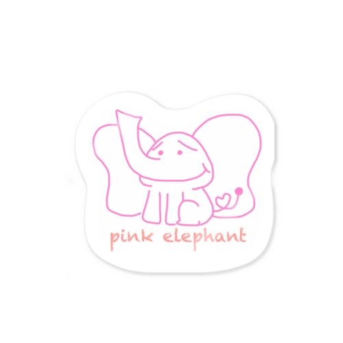 pink elephant Sticker