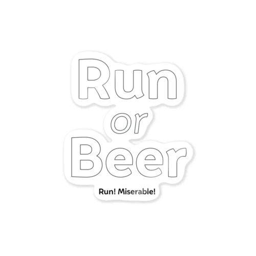 Run or Beer（白抜き） ステッカー