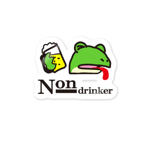 non-drinker　カエルゲコ下戸　舌あり Sticker