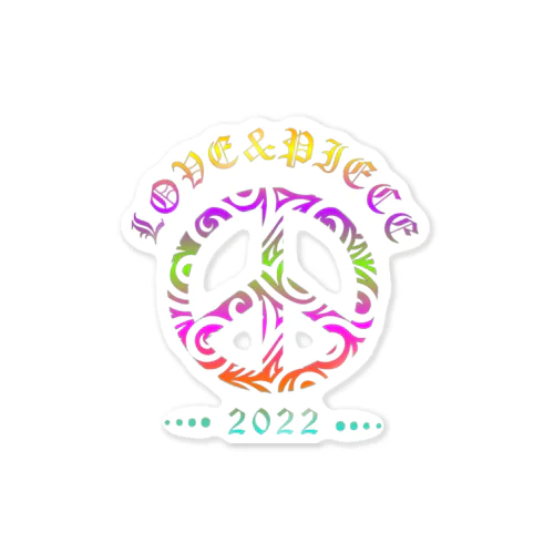 Love＆peaceシリーズRainbowcolorバージョン Sticker