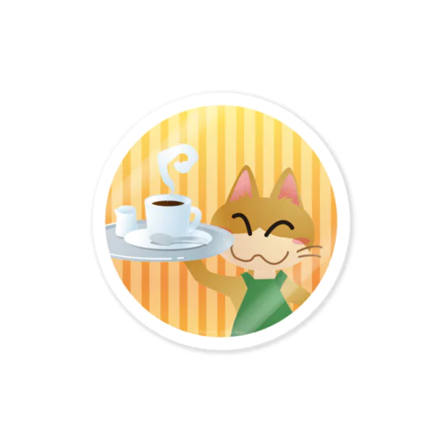 ねこオーナーのコーヒー Sticker