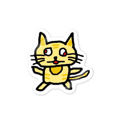 ねこかすシールぺたぺた Sticker