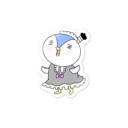 ペンギン侍のメイド姿 Sticker