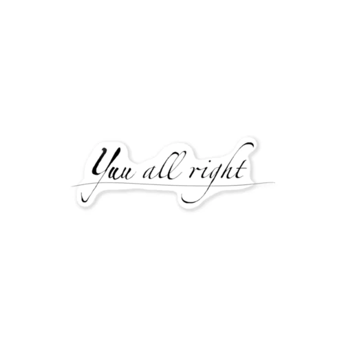 ロゴTシャツシリーズ/yuu all right ステッカー