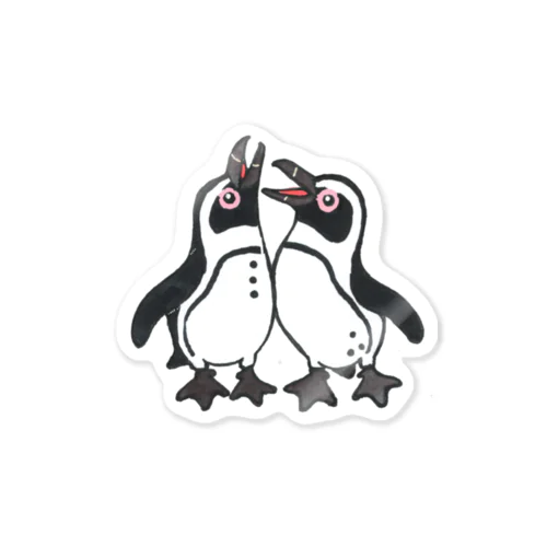 仲良く鳴き交わす🐧🐧 ステッカー