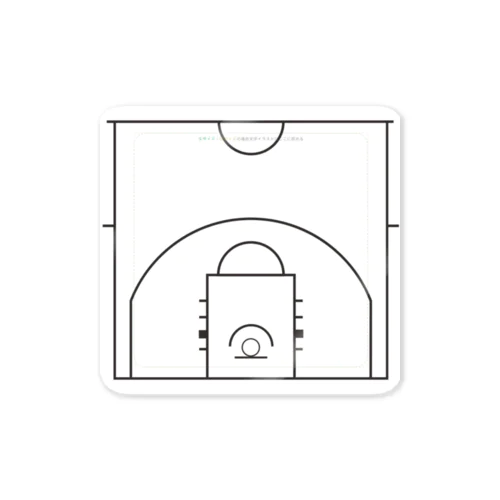 バスケットボール　作戦盤　ハーフコート ステッカー
