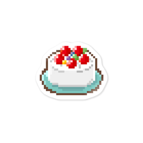 ドット絵風・お誕生日ケーキ ステッカー