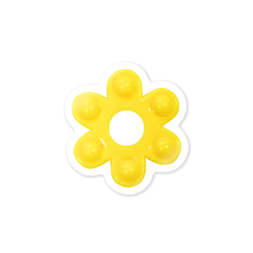 昭和な花はじき＊黄色 Sticker
