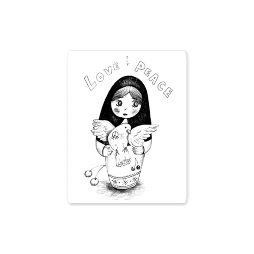 LOVE&PEACEのマトリョーシカちゃん Sticker