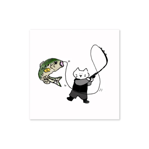 釣りねこ Sticker