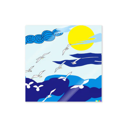 夏の空のカモメ Sticker