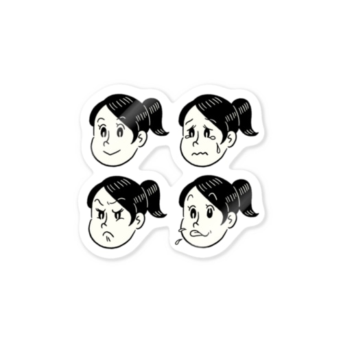 ポニーテールの女の子 Sticker