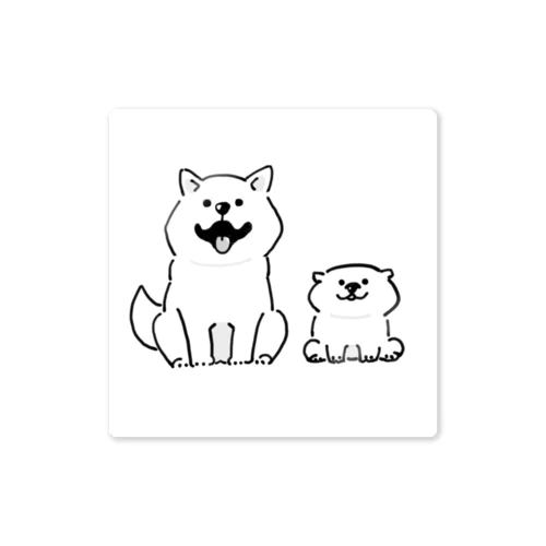モノクロ柴&むち Sticker