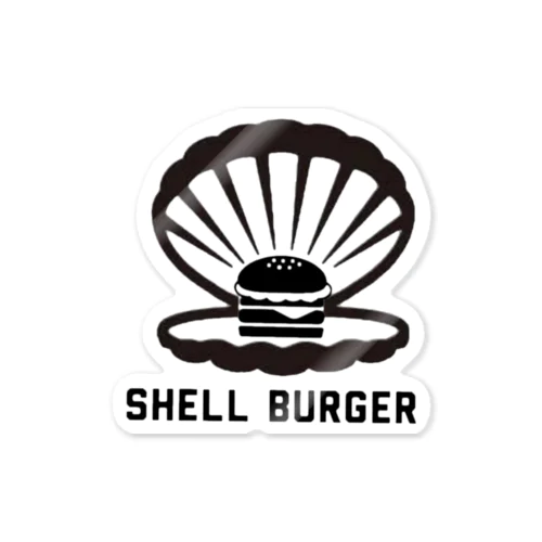 SHELL  BURGER(モノクロVer.) ステッカー