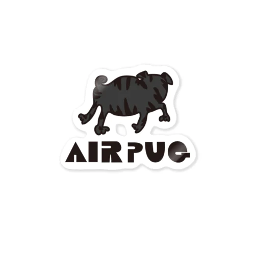 AIR PUG 黒パグ ステッカー