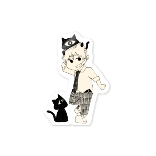 ヒカルとねこ Sticker