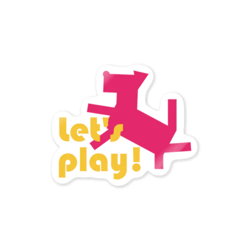 シルエットドッグ_Let’s play! Sticker