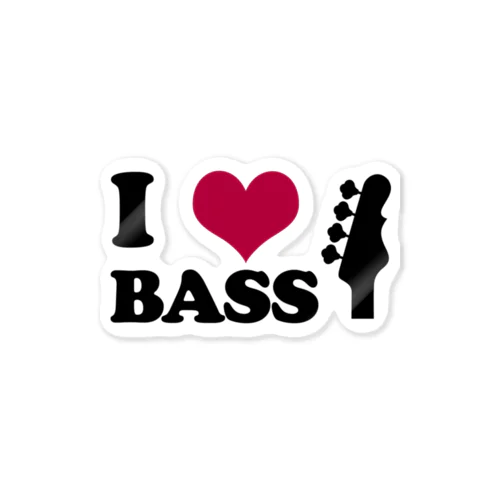 I LOVE BASS（BK） Sticker