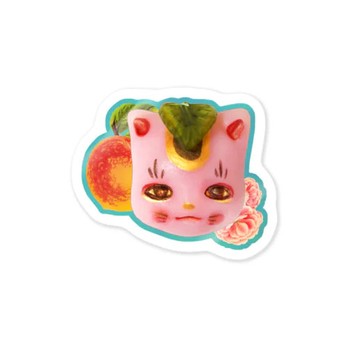 茶屋 桜源郷あるいは桃源郷 (招き猫) Sticker