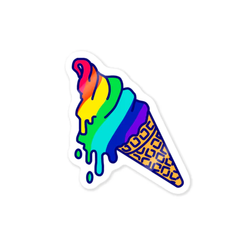 レインボーアイスクリームステッカー Sticker